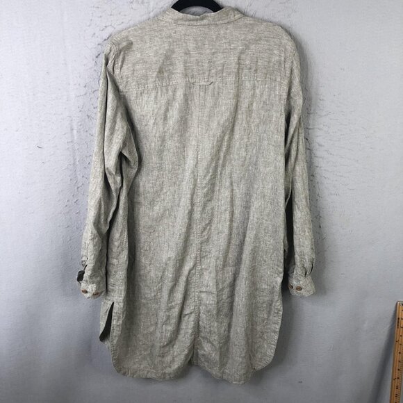 Duluth Trading Jacket Womens Large Beige Hemp Organic Cotton Utility Shacket - Picture 2 of 16